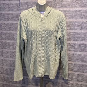 Women’s sage green Sonoma XL zip up hooded sweater